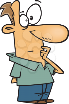 Royalty Free Clipart Image of a Man Considering