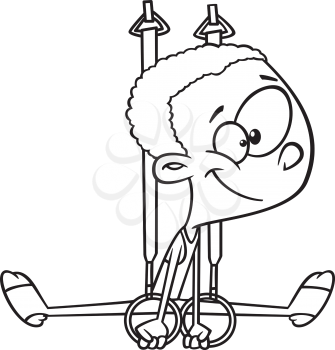Royalty Free Clipart Image of a Boy on the Rings