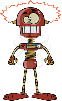 Royalty-free clipart image of a red robot