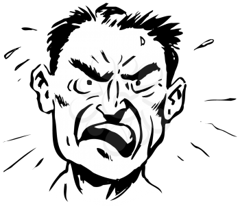 Royalty Free Clipart Image of an Angry Man