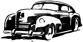 Royalty Free Clipart Image of a Vintage Auto