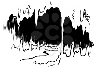 Royalty Free Clipart Image of a Cave