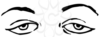 Royalty Free Clipart Image of Tired Eyes