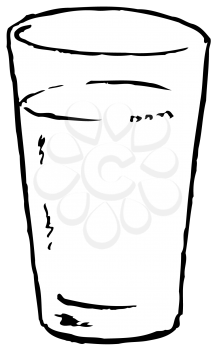 Royalty Free Clipart Image of a Glass With a Drink in It
