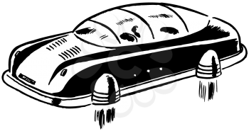 Royalty Free Clipart Image of a Hover Car