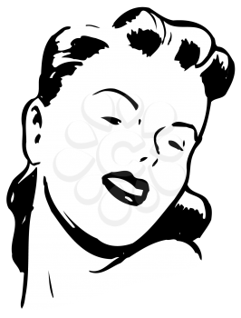 Royalty Free Clipart Image of a Woman Looking Sultry