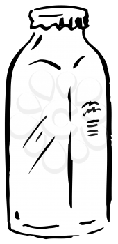 Royalty Free Clipart Image of a Bottle of Milk