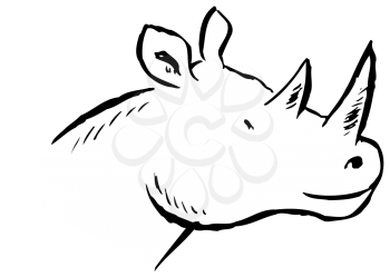 Royalty Free Clipart Image of a Rhinoceros