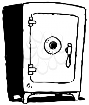 Royalty Free Clipart Image of a Safe