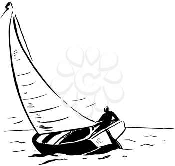 Royalty Free Clipart Image of a Sailboat