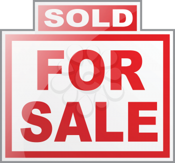 Royalty Free Clipart Image of a Sold Sign