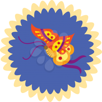Royalty Free Clipart Image of a Flying Butterfly