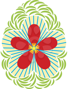 Royalty Free Clipart Image of an Easter Egg With a Flower on It