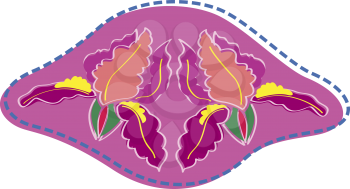 Royalty Free Clipart Image of an Abstract Orchid Design