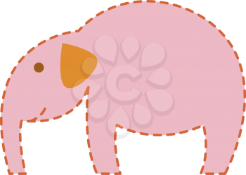 Royalty Free Clipart Image of a Cutout Elephant