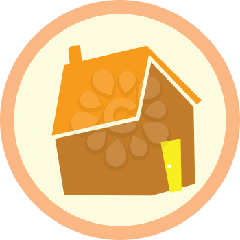 Royalty Free Clipart Image of a House in a Circle