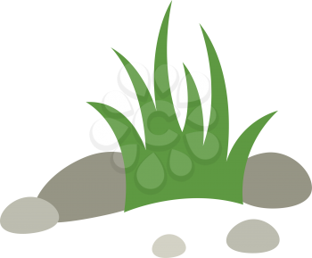 Royalty Free Clipart Image of Rocks and Grass