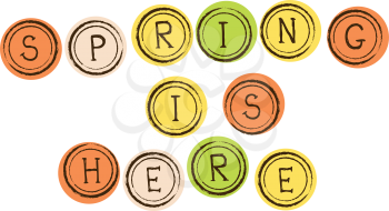 Royalty Free Clipart Image of the Words Spring Is her