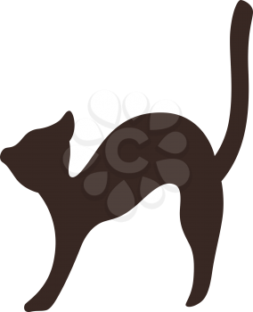 Royalty Free Clipart Image of a Cat Silhouetted