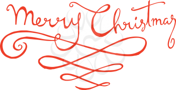 Royalty Free Clipart Image of a Merry Christmas Message With Flourishes