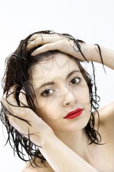 Royalty Free Photo of a Woman With Wet Hair
