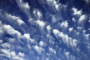 Blue sky and clouds over Maui, Hawaii, USA.