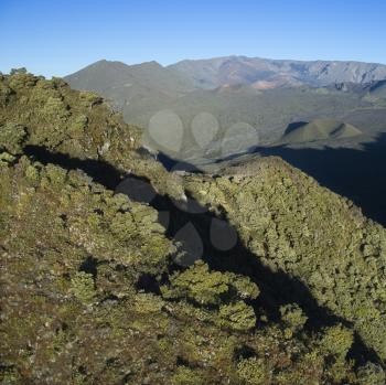 Royalty Free Photo of an Aerial of a Mountain Landscape on Maui, Hawaii