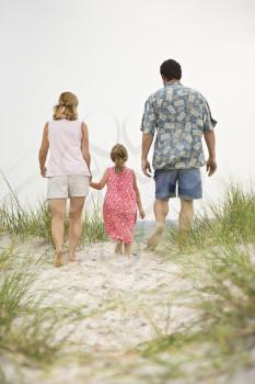 Royalty Free Photo of a Family Walking on a Beach