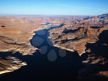 Royalty Free Photo of an Aerial View of Lake Powell and Glen Canyon