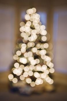 Royalty Free Photo of Blurred Christmas Tree Lights