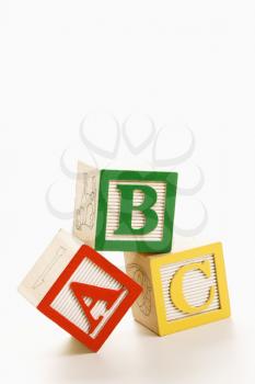 ABC alphabet blocks stacked together.