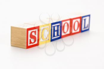 Royalty Free Photo of Alphabet Toy Building Blocks Spelling School