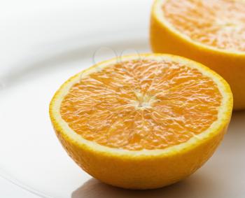 Royalty Free Photo of an Orange Cut in Half