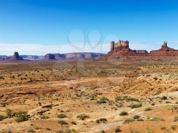 Royalty Free Photo of a Scenic Desert Landscape With Mountains and Landforms