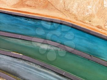 Royalty Free Photo of an Aerial Detail of Tailing Ponds for Mineral Waste in Rural Utah, United States