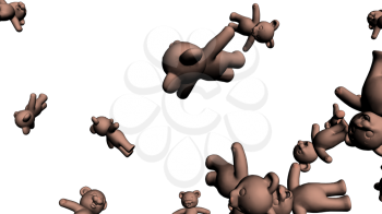 High Definition Background of 3d Teddy Bears