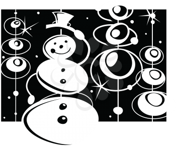 Royalty Free Clipart Image of a
Retro Snowman