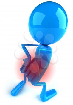 Royalty Free 3d Clipart Image of a Character With a Sore Back