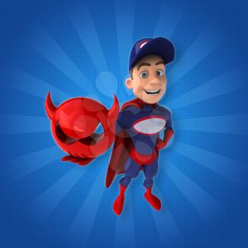 Fun superhero - 3D Illustration