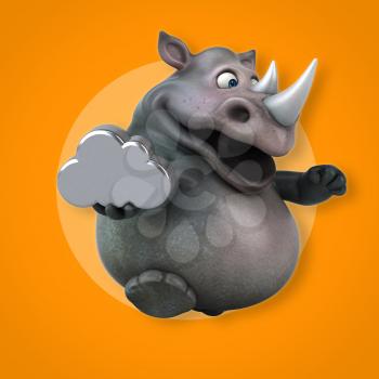 Fun rhinoceros - 3D Illustration