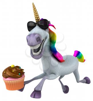 Fun unicorn - 3D Illustration