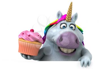 Fun unicorn - 3D Illustration