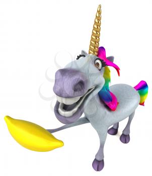 Fun unicorn - 3D Illustration