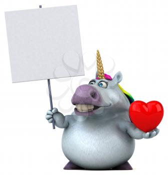 Fun unicorn - 3D Illustration