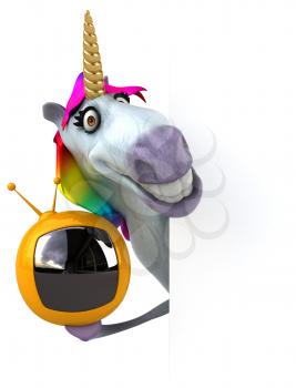 Fun unicorn - 3D Illustration