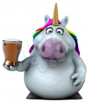 Fun unicorn - 3D Illustration