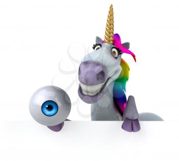 Fun unicorn - 3D Illustration