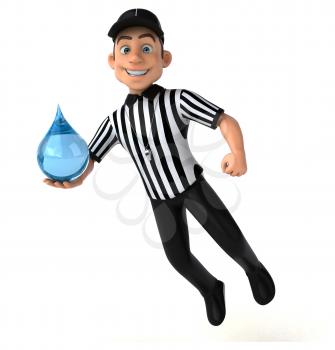 Fun 3D Illustration of an american Referee