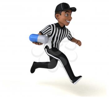 Fun 3D Illustration of an american Referee