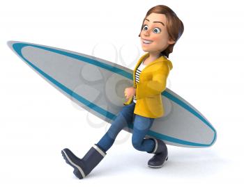 Fun 3D cartoon teenage girl